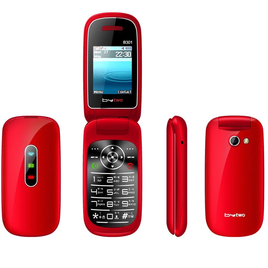 Bytwo 301 Folding Phone Dual Sim red Color