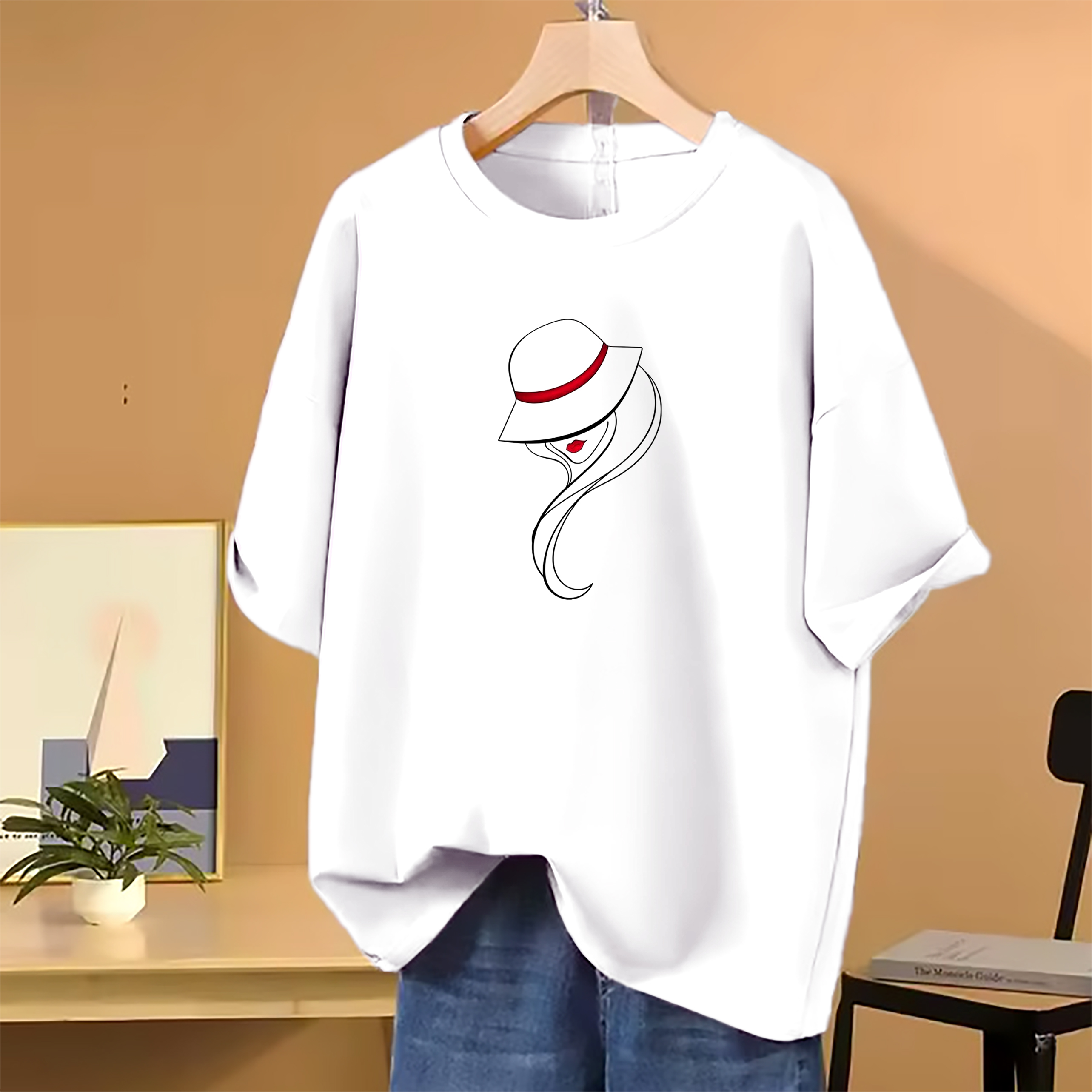 Lovely Drop shoulder T shirt for Women