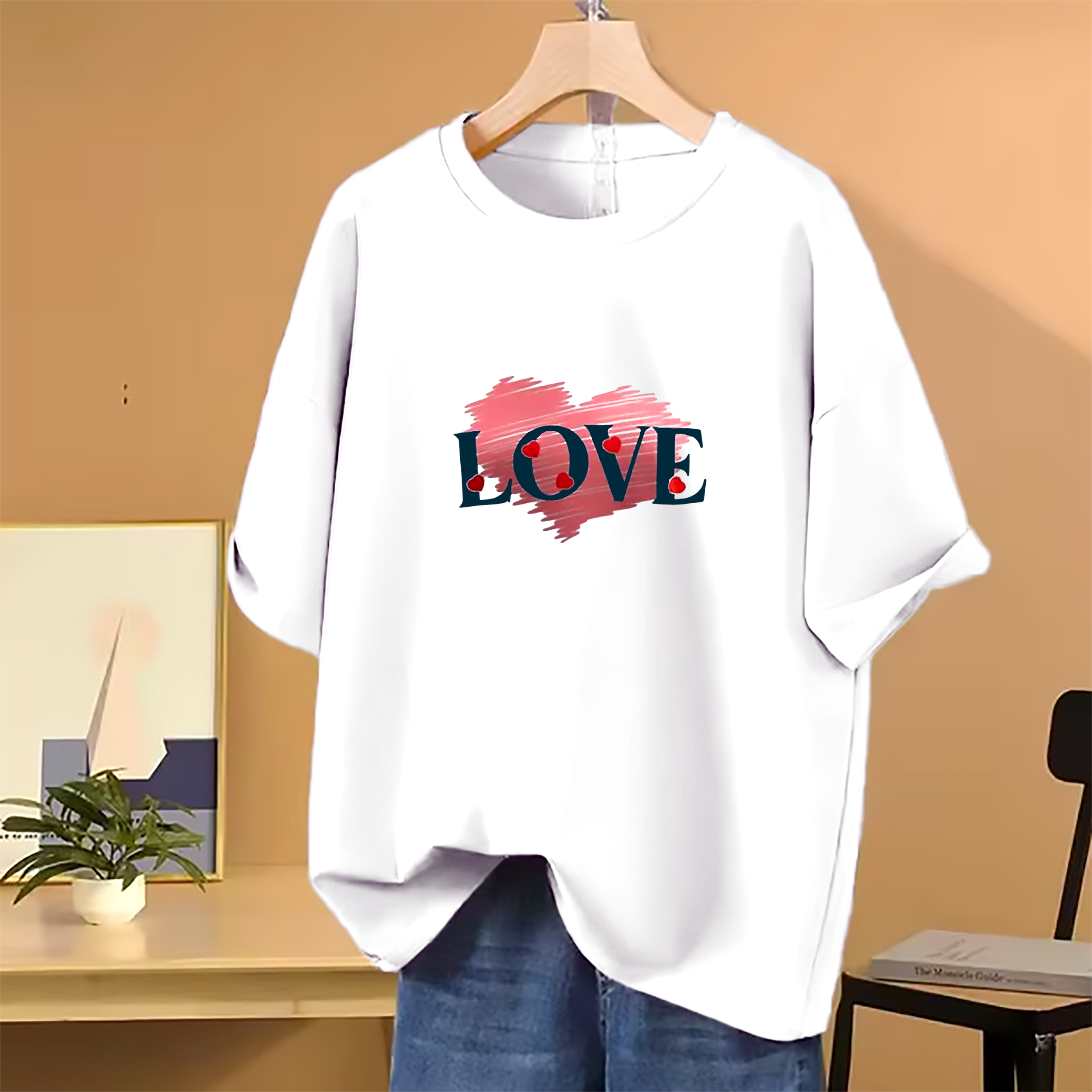 Lovely Drop shoulder T shirt for Women